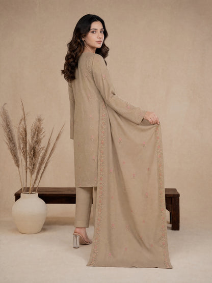 RUHANI 3pcs Un-Stitched Exclusive Emb Cambric