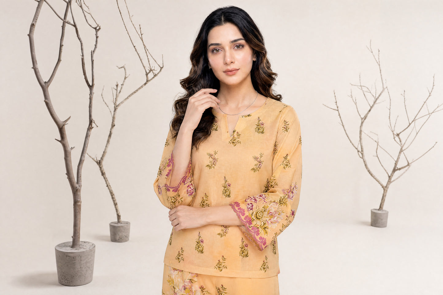NAAZ 3pcs Un-Stitched Printed Lawn [D-4927]