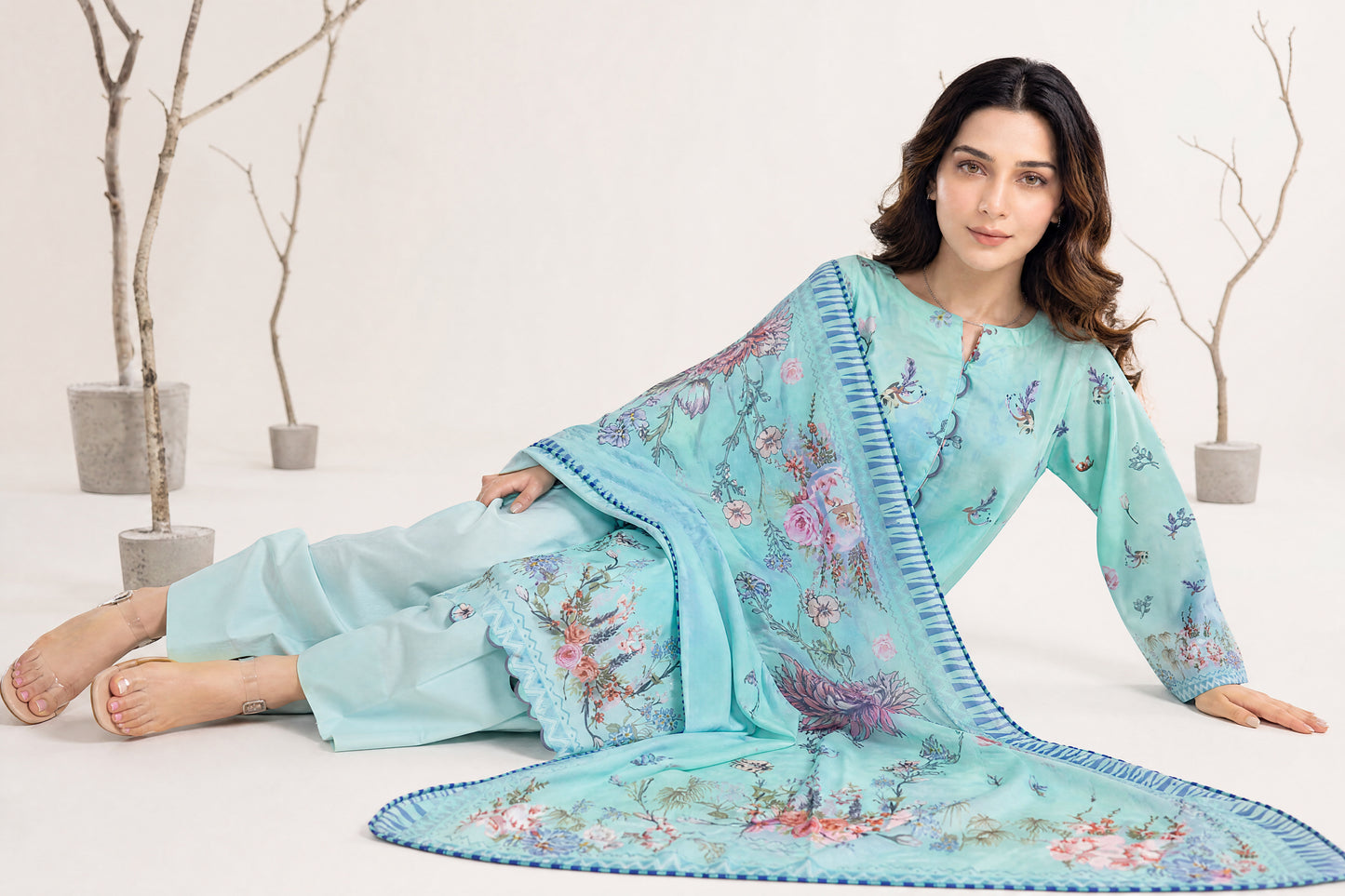 NAAZ 3pcs Un-Stitched Printed Lawn [D-4926]