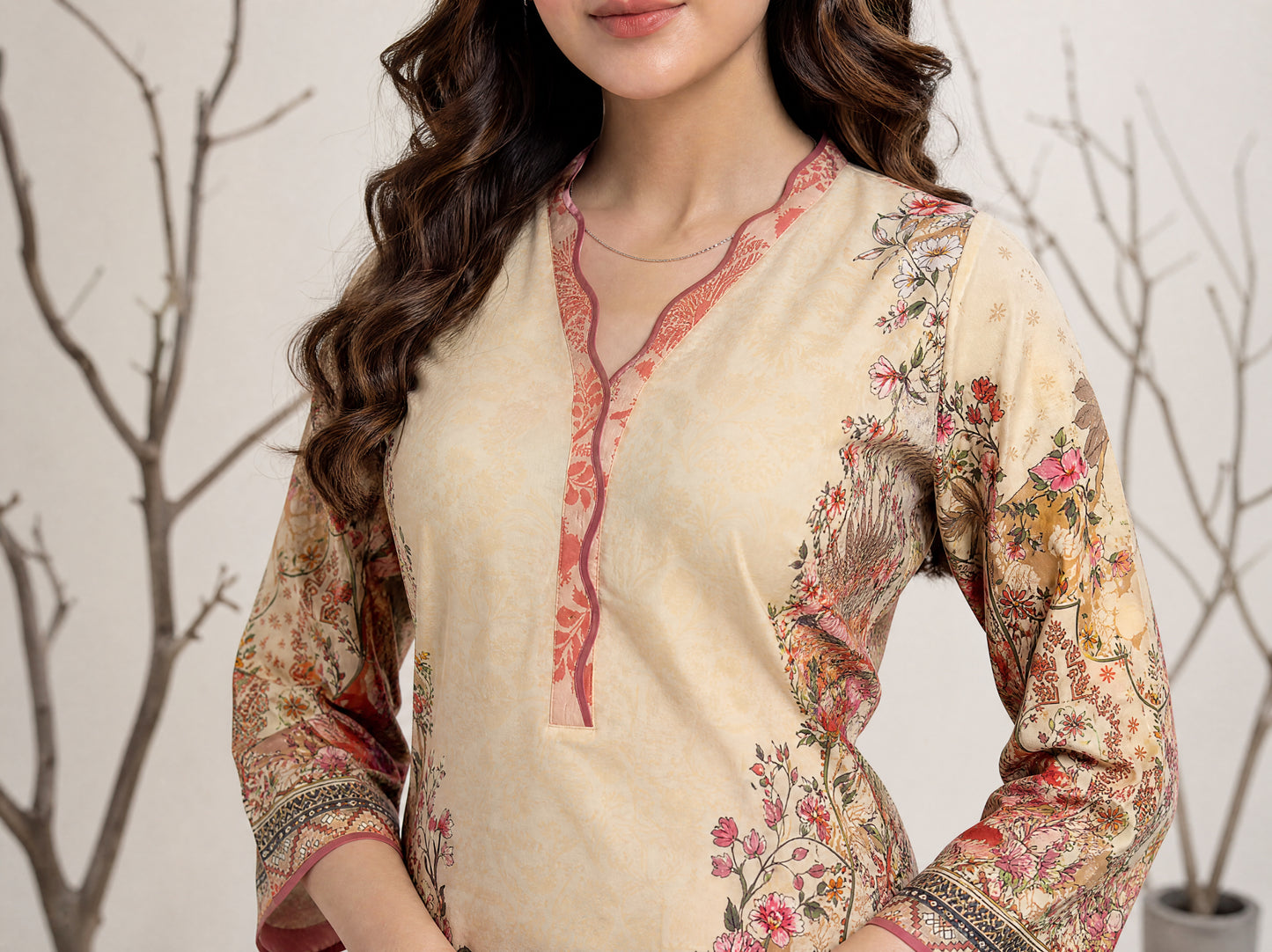NAAZ 3pcs Un-Stitched Printed Lawn [D-4921]