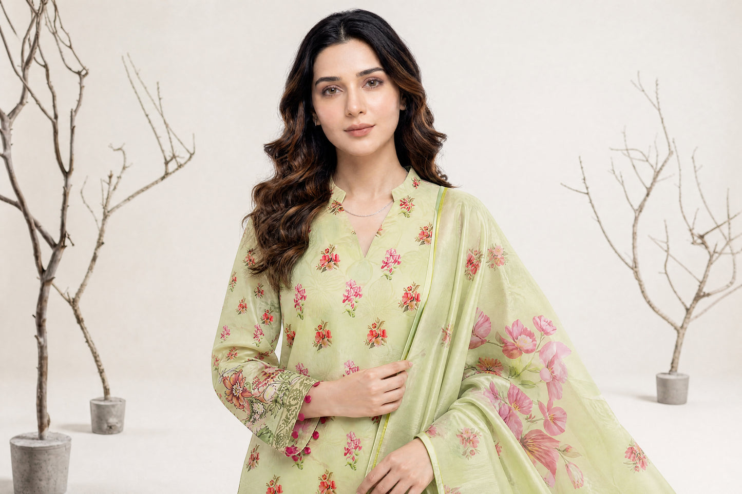 NAAZ 3pcs Un-Stitched Printed Lawn [D-4928]
