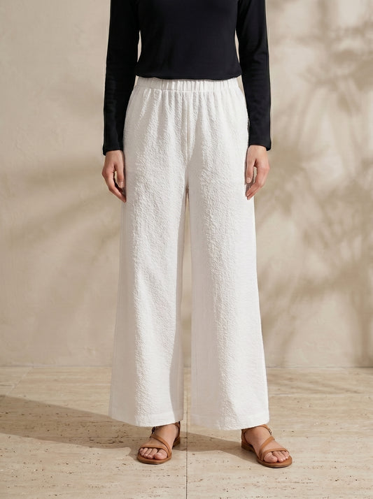 Wide-Leg Trousers -White
