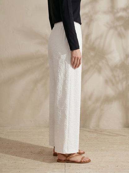 Wide-Leg Trousers -White